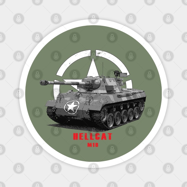 M18 Hellcat Military tank WW2 Magnet by Jose Luiz Filho